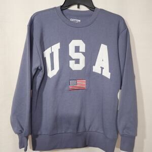 U.S.A cotton essential blue sweatshirt women's XS